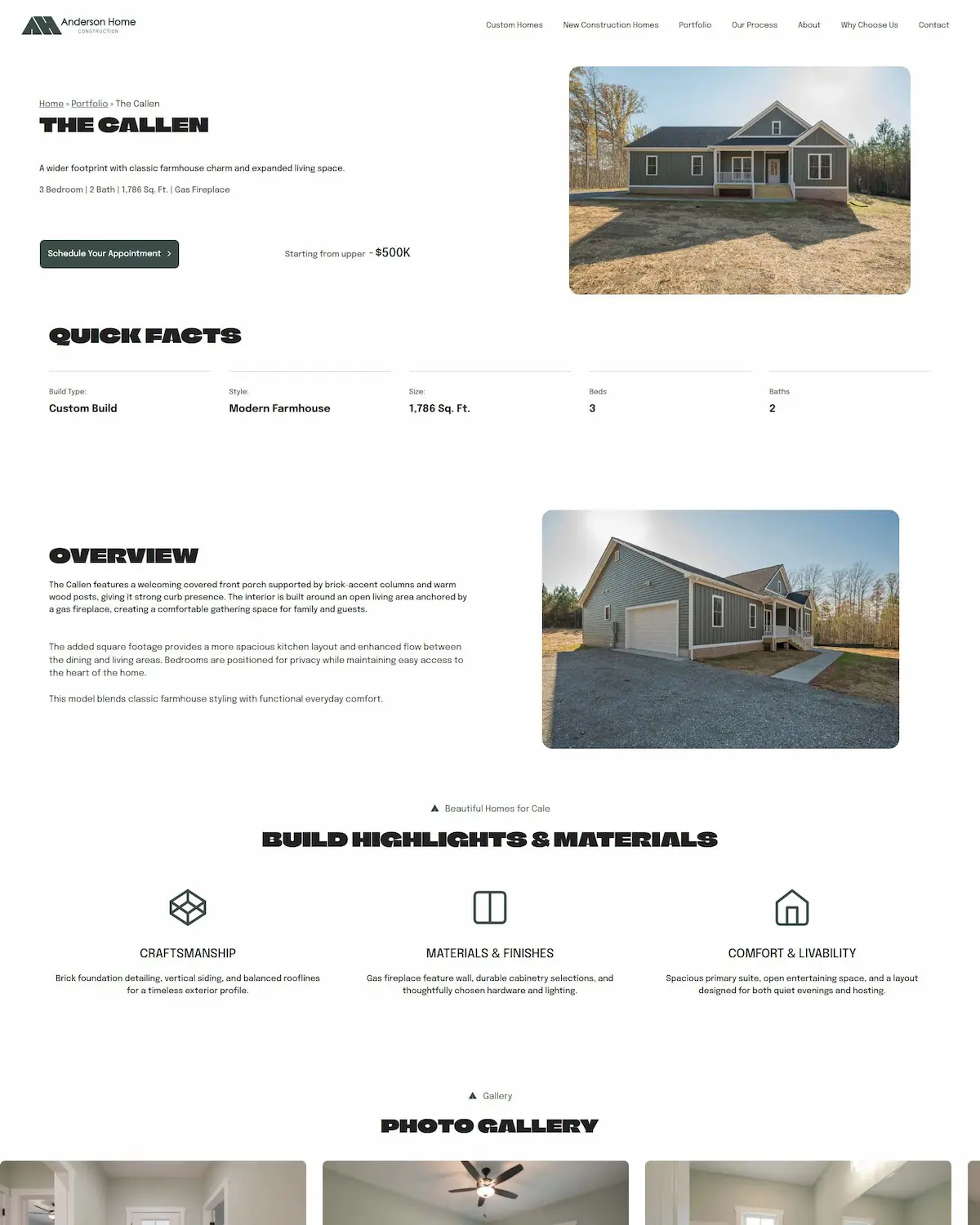 Anderson Home Construction Portfolio Callen Page